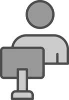 Gamer Line Filled Greyscale Icon Design vector