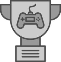 trofeo línea lleno escala de grises icono diseño vector