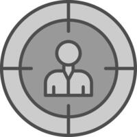 Target Line Filled Greyscale Icon Design vector