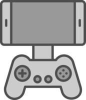 Mobile Game Line Filled Greyscale Icon Design vector