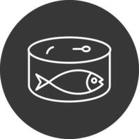 sardinas línea invertido icono diseño vector