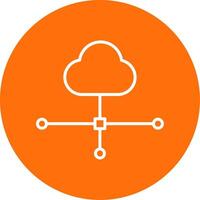 Cloud Connection Multi Color Circle Icon vector
