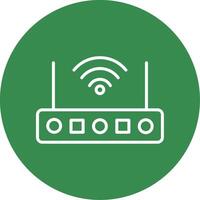 Wifi enrutador multi color circulo icono vector