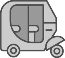 vehículo línea lleno escala de grises icono diseño vector