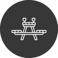Picnic Table Line Inverted Icon Design vector