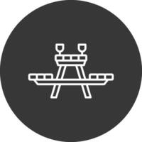 Picnic Table Line Inverted Icon Design vector