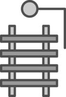 Rail Line Filled Greyscale Icon Design vector