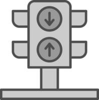 tráfico ligero línea lleno escala de grises icono diseño vector