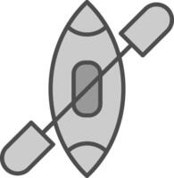 kayac línea lleno escala de grises icono diseño vector