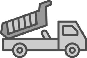 Tipper Line Filled Greyscale Icon Design vector