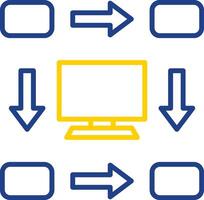 Workflow Line Two Colour Icon Design vector