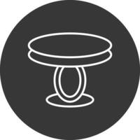 Dining Table Line Inverted Icon Design vector