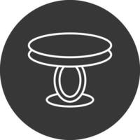 Dining Table Line Inverted Icon Design vector