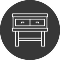 Drawers Line Inverted Icon Design vector