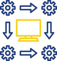 Workflow Line Two Colour Icon Design vector