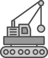 Wrecking Ball Line Filled Greyscale Icon Design vector