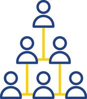 Hierarchical Structure Line Two Colour Icon Design vector