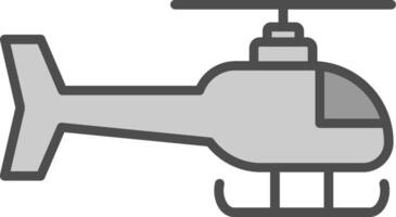 helicóptero línea lleno escala de grises icono diseño vector