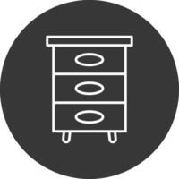 Filling Cabinet Line Inverted Icon Design vector