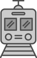 Train Line Filled Greyscale Icon Design vector