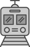 Train Line Filled Greyscale Icon Design vector