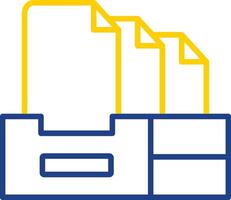 Files Line Two Colour Icon Design vector