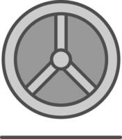 Steering Wheel Line Filled Greyscale Icon Design vector
