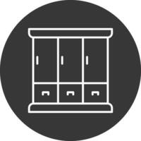 Wardrobe Line Inverted Icon Design vector