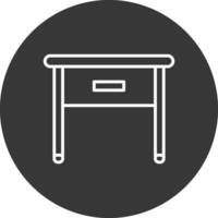 Side Table Line Inverted Icon Design vector
