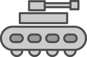 tanque línea lleno escala de grises icono diseño vector