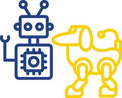 Robot Line Two Colour Icon Design vector