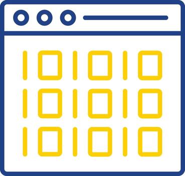 Binary Line Two Colour Icon Design vector