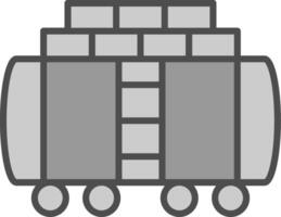 Train Cargo Line Filled Greyscale Icon Design vector