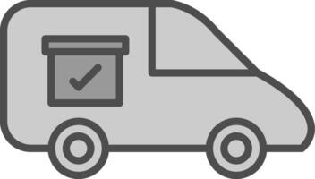 Van Line Filled Greyscale Icon Design vector