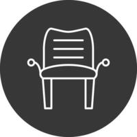 Sillón línea invertido icono diseño vector