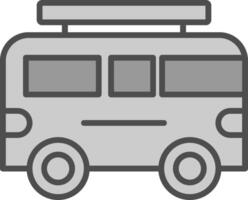 camper línea lleno escala de grises icono diseño vector