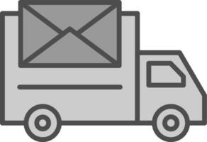 Postal Delivery Line Filled Greyscale Icon Design vector