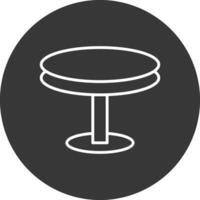 Round Table Line Inverted Icon Design vector