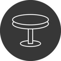 Round Table Line Inverted Icon Design vector