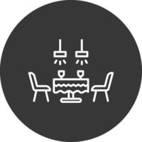 Dining Table Line Inverted Icon Design vector