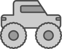 Monster Truck Line Filled Greyscale Icon Design vector