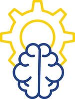 Brain Line Two Colour Icon Design vector