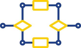 Algorithm Line Two Colour Icon Design vector