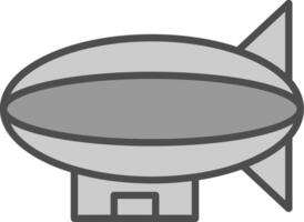 dirigible línea lleno escala de grises icono diseño vector