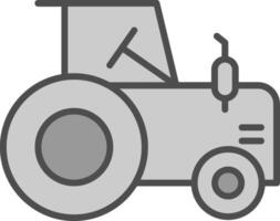 tractor línea lleno escala de grises icono diseño vector