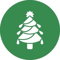 Navidad árbol multi color circulo icono vector