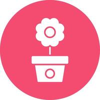 Flower Pot Multi Color Circle Icon vector