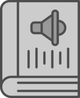 Audio Book Line Filled Greyscale Icon Design vector