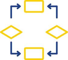 Algorithm Line Two Colour Icon Design vector