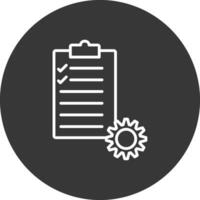 proyecto administración línea invertido icono diseño vector